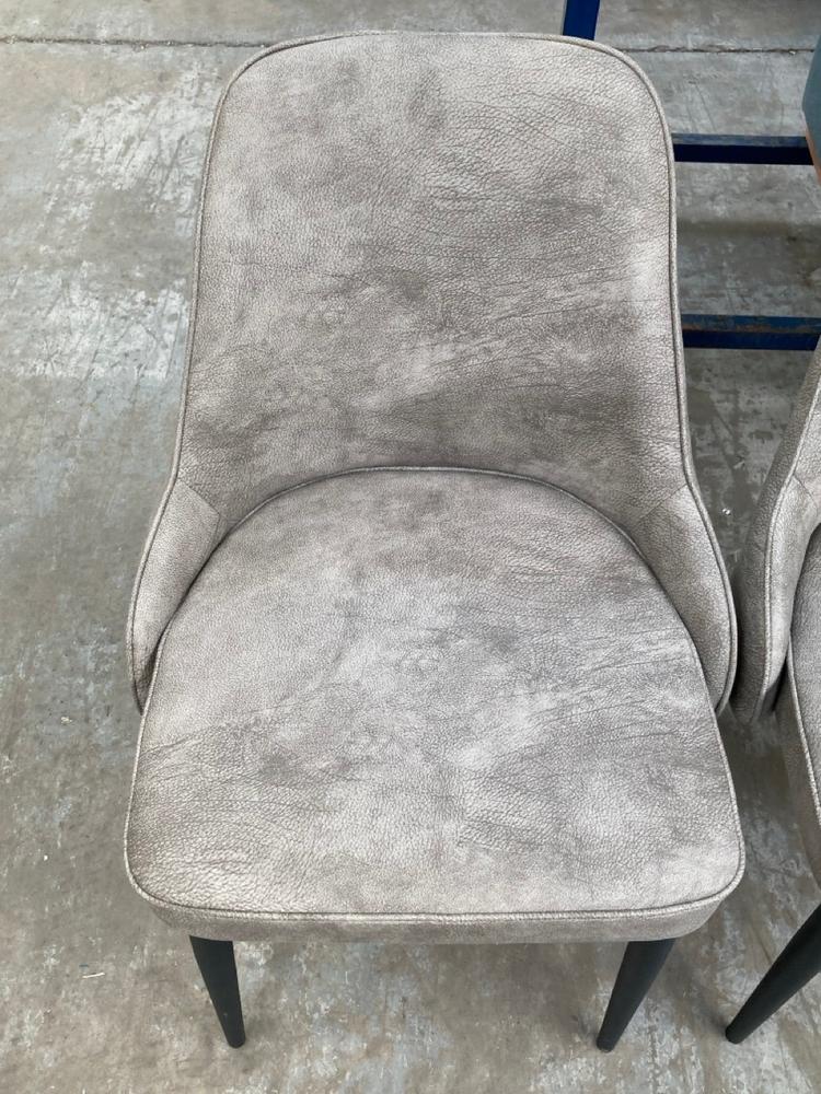 ARIA Light Grey Suede-Look Dining Chair - Image 2