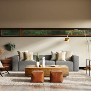 Large Circular Brass Wall Mirror