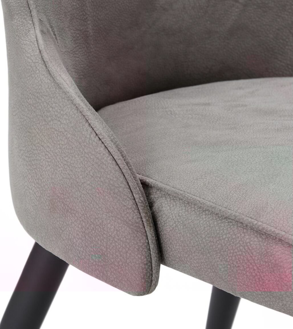 ARIA Light Grey Suede-Look Dining Chair - Image 4