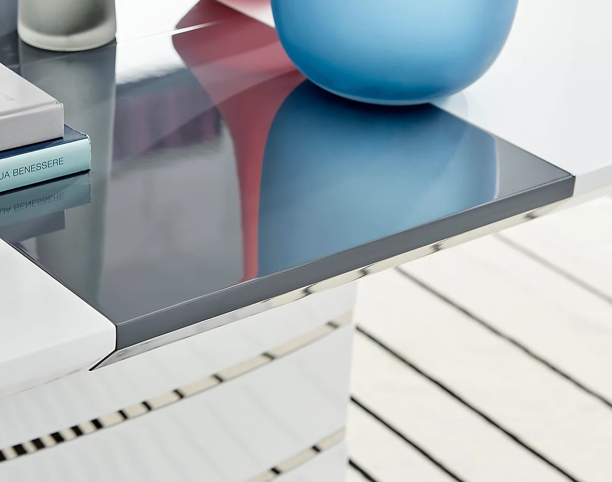 furniturebox renato rectangular grey and white high gloss extending 4 6 seater dining table extending dining table5056542636431 06c MP