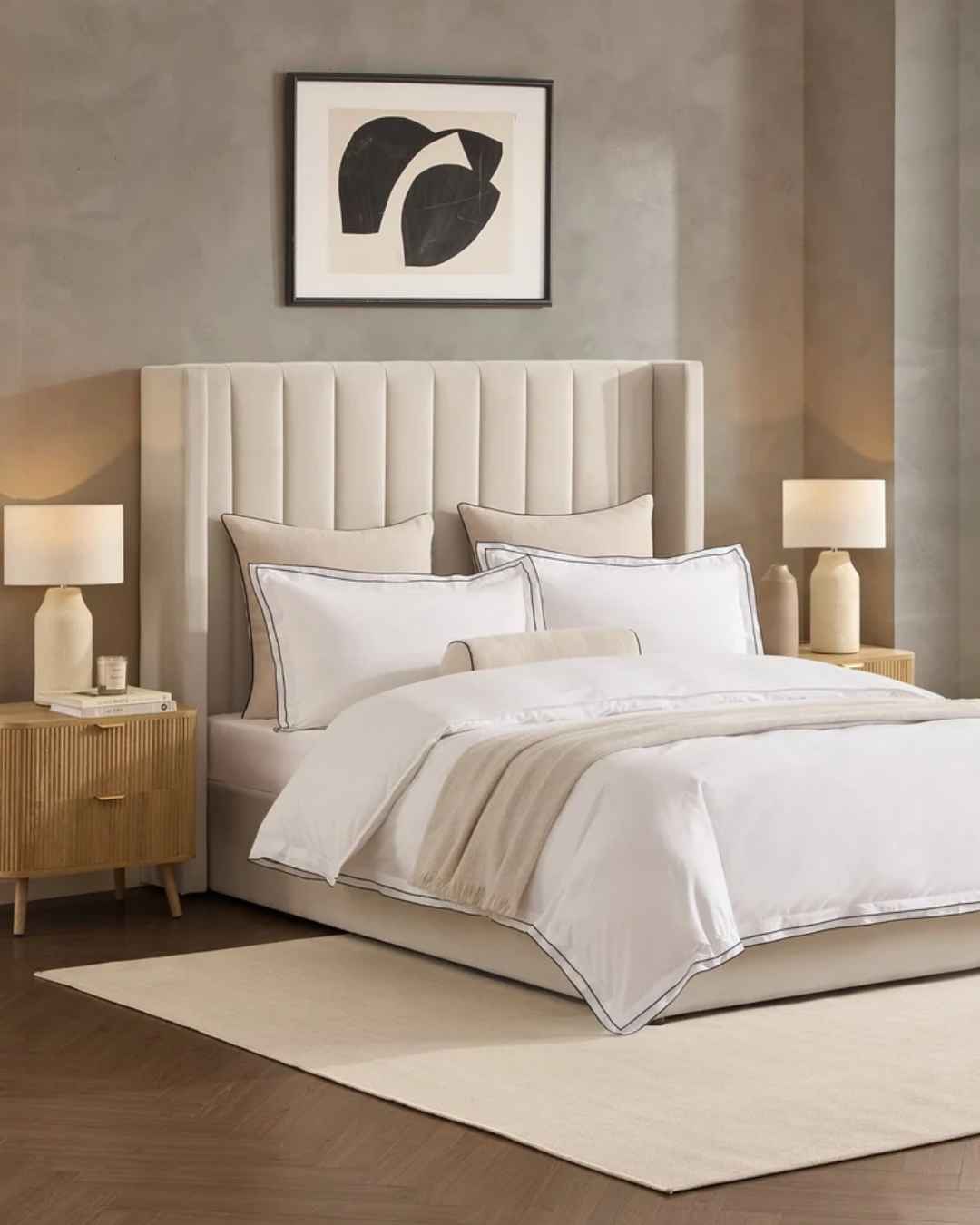 madison ottoman storage velvet bed ecru 1