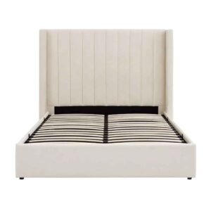 madison ottoman storage velvet bed ecru 3