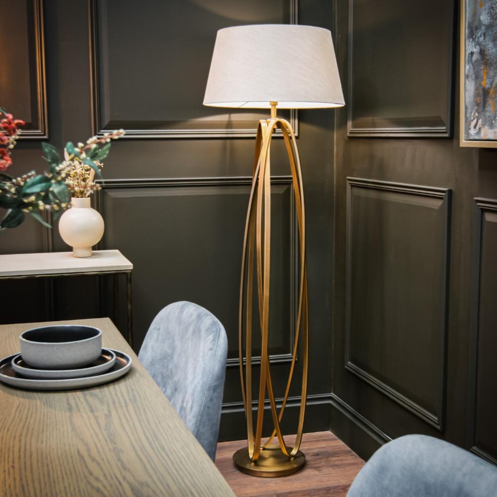 RV Astley Brisa Floor Lamp in Antique Brass